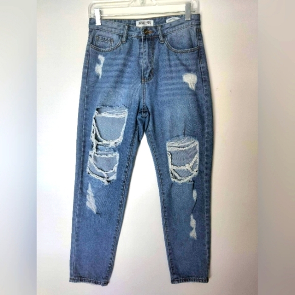 skinny fries‎ Denim pants size 3 women's open front detail zipper button - Picture 1 of 13